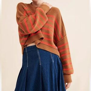 Free People Easy Street Stripe Crop Pullover